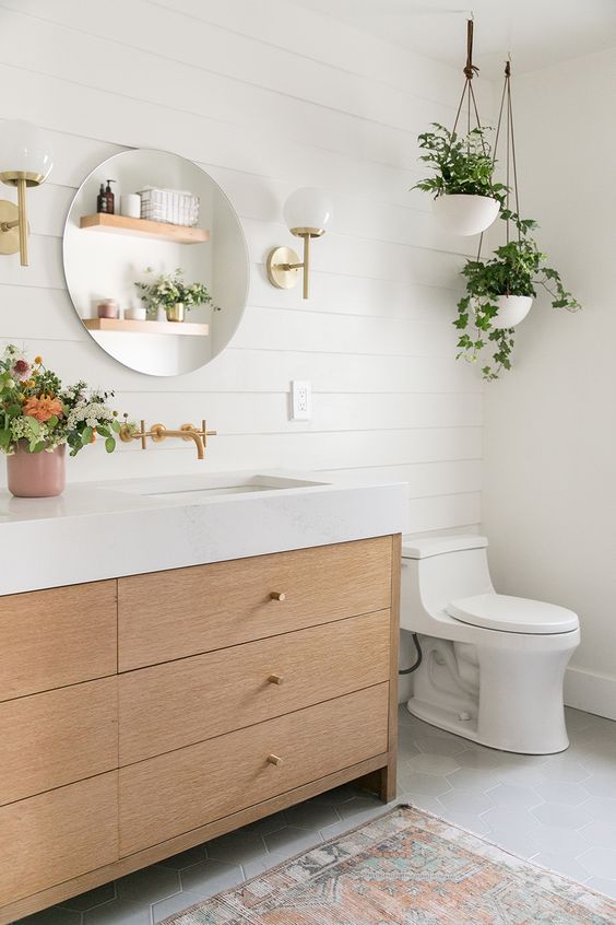 add greenery to your bathroom renovation