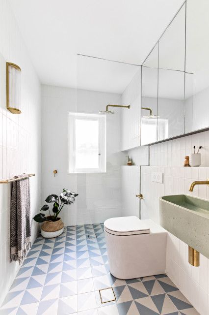 different textures and patterns in a bathroom renovation